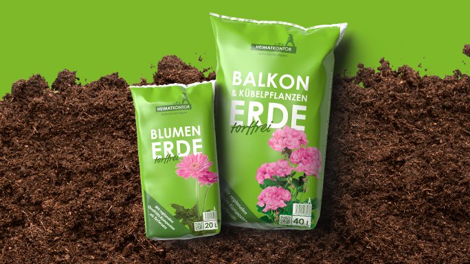 Floratop und HEIMATKONTOR Regionalerden sind Qualitätsprodukte auf Bais regional erzeugter Fertigkomposte mit RAL-Gütezeichen